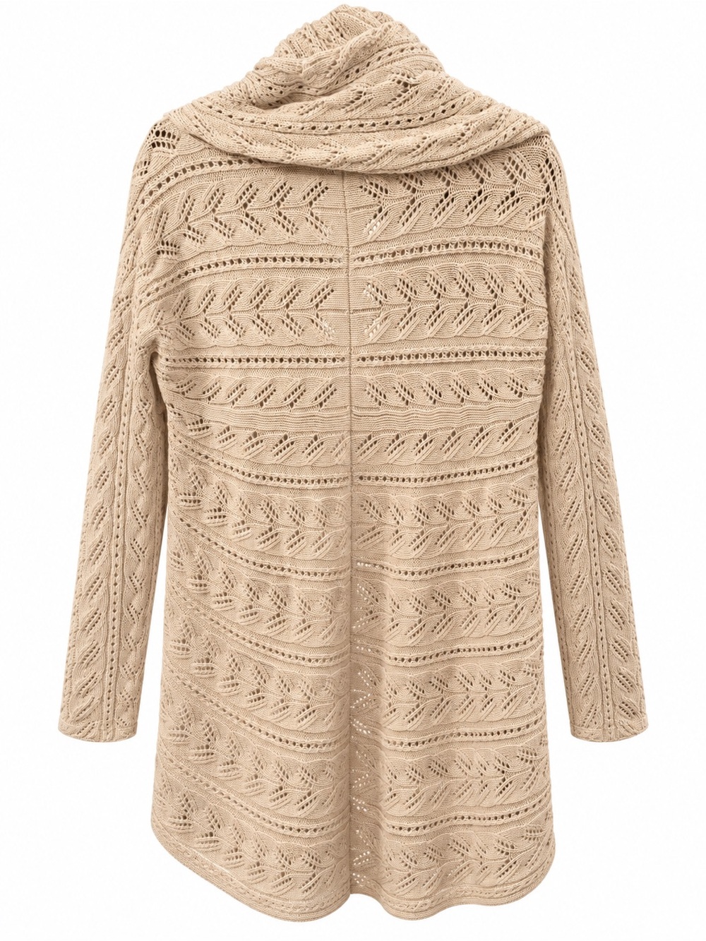 Cabi Cream 100% Cotton Pointelle Circle Cardigan Sweater L - Picture 4 of 5